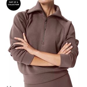 SPANX Half-Zip Pullover in Smoke